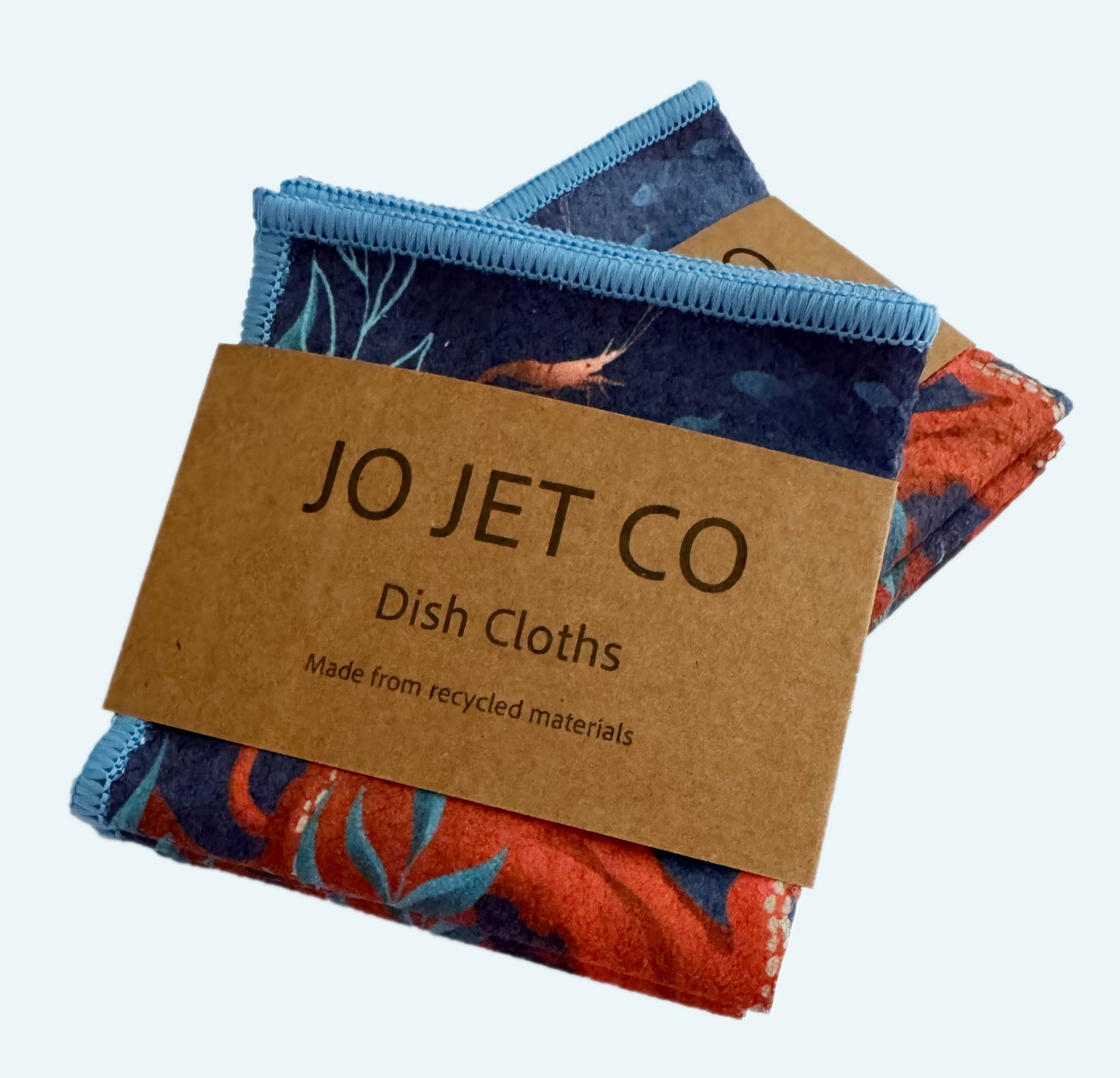 Light weight, quick-drying, and absorbent dish towel. Size: 8” x 8”. Microfiber waffle weave. Compact. Quick-drying. Double sided print. Made from post-consumer recycled materials.